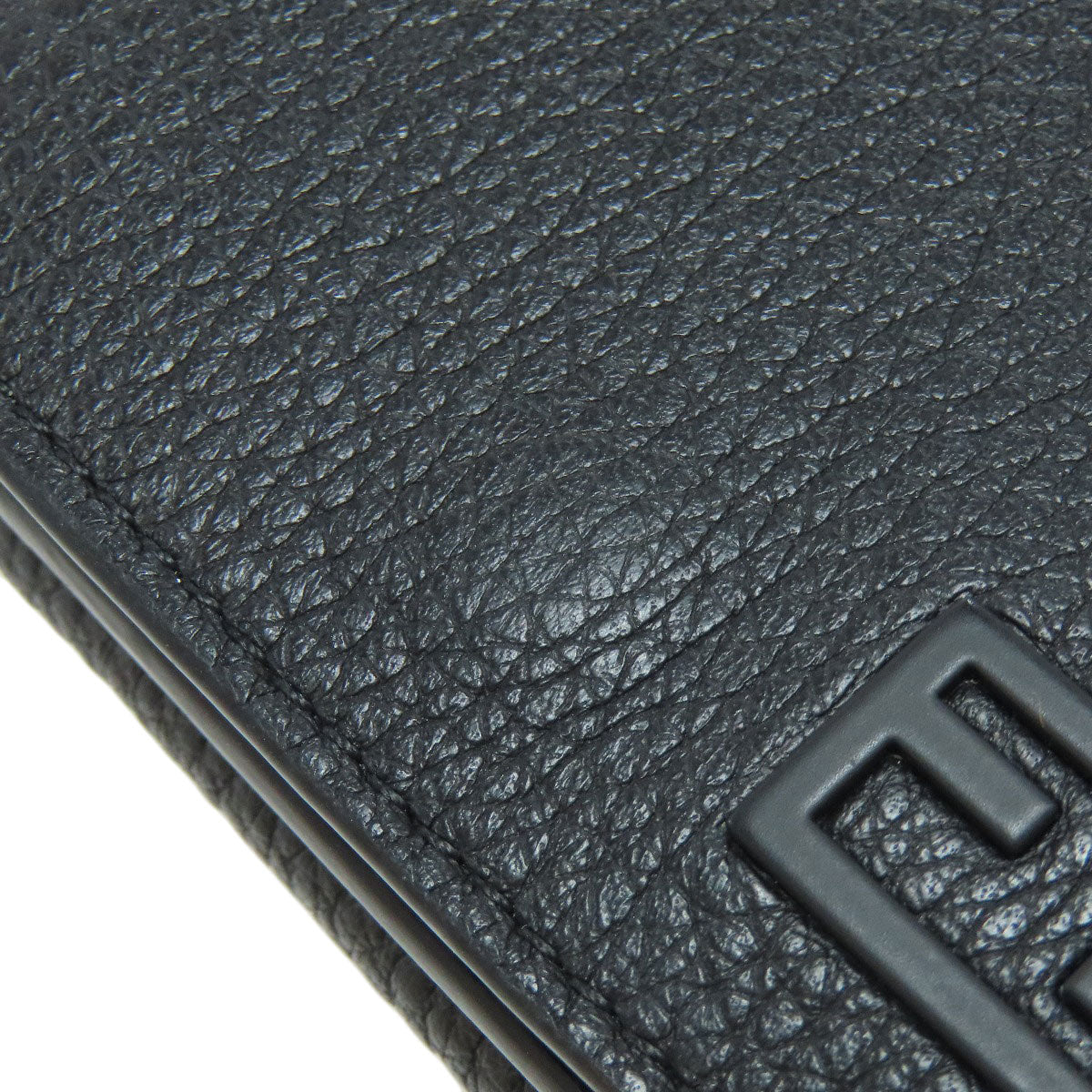 FENDI Bifold Wallet 7M0280 leather black logo Women Used Authentic