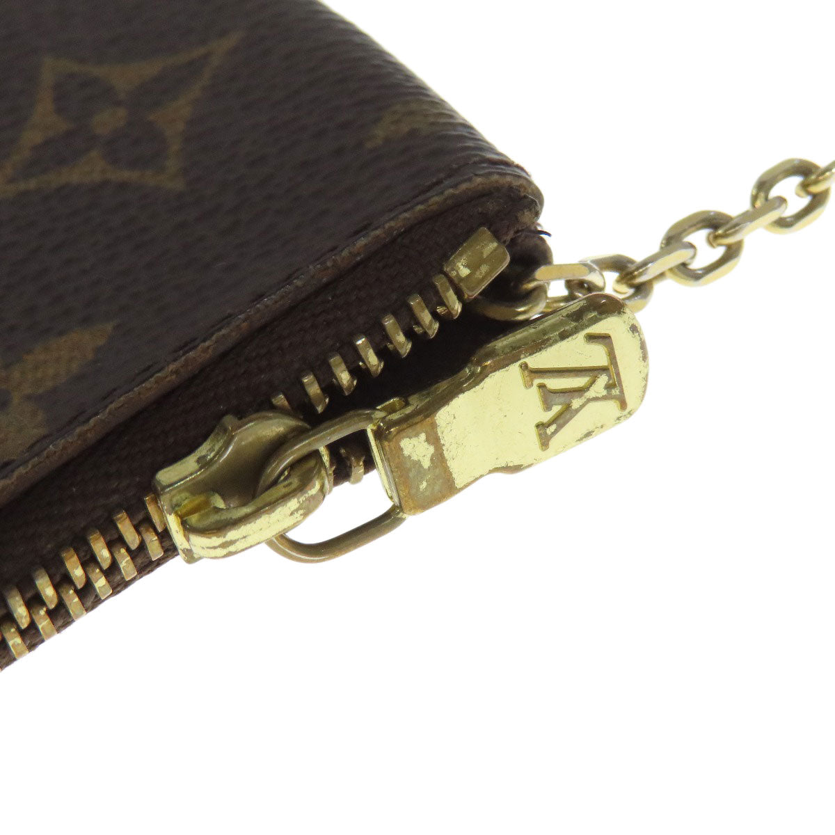 LOUIS VUITTON Coin case M62650 Monogram canvas Brown Pochette Kle Women Used Authentic