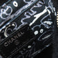 CHANEL Cosmetics Pouch cotton black Paisley Pattern Silver Metal with Scrunchie