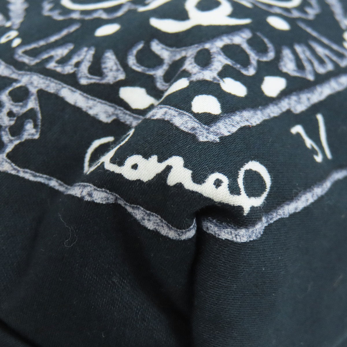 CHANEL Cosmetics Pouch cotton black Paisley Pattern Silver Metal with Scrunchie