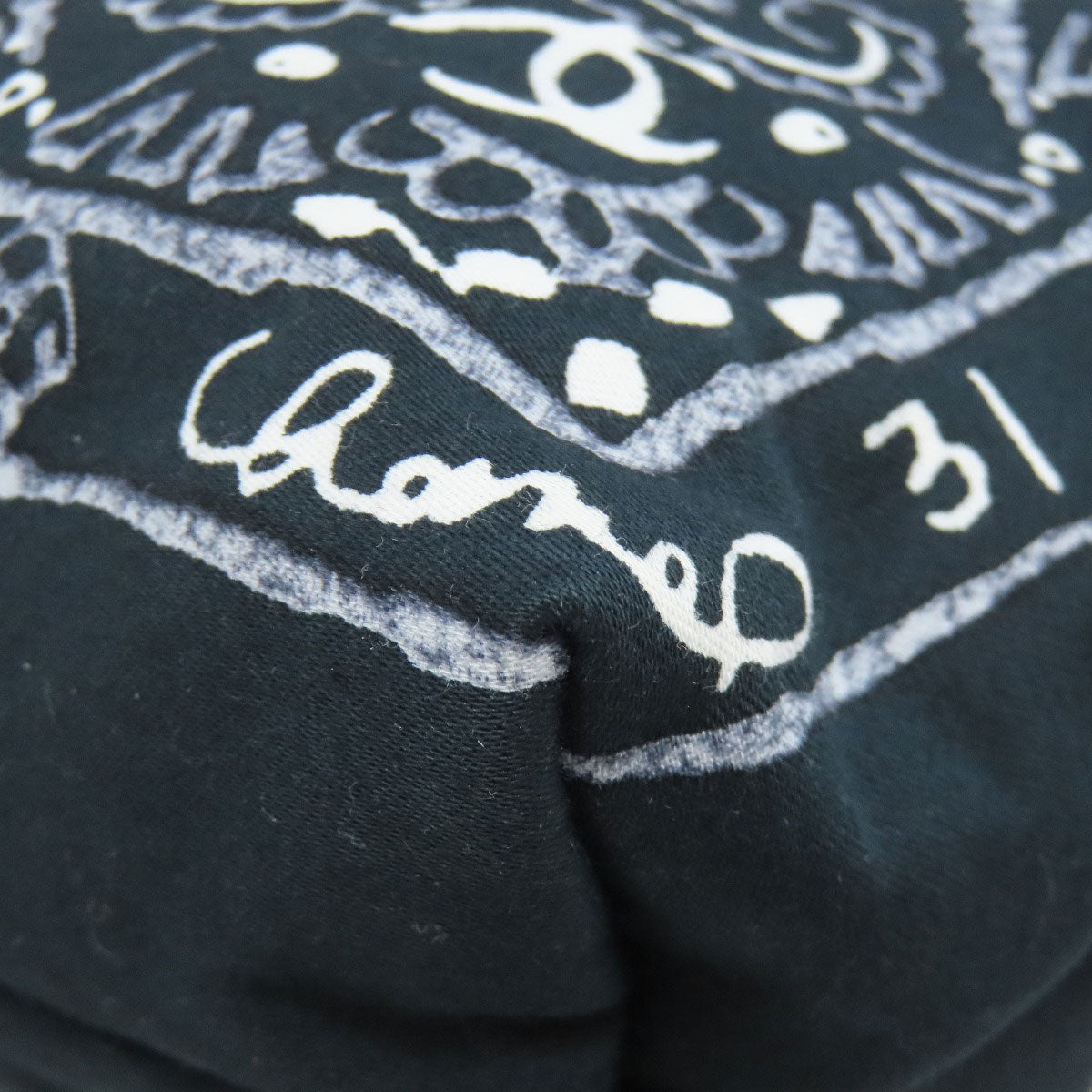 CHANEL Cosmetics Pouch cotton black Paisley Pattern Silver Metal with Scrunchie