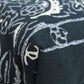 CHANEL Cosmetics Pouch cotton black Paisley Pattern Silver Metal with Scrunchie
