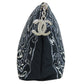 CHANEL Cosmetics Pouch cotton black Paisley Pattern Silver Metal with Scrunchie