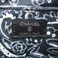 CHANEL Cosmetics Pouch cotton black Paisley Pattern Silver Metal with Scrunchie