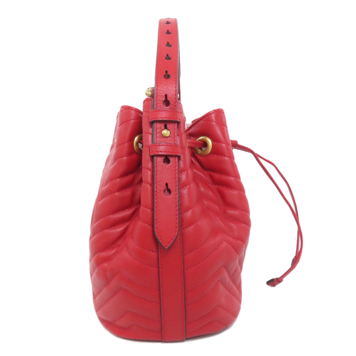 GUCCI Handbag 476674 Calfskin Red GG Marmont 2WAY