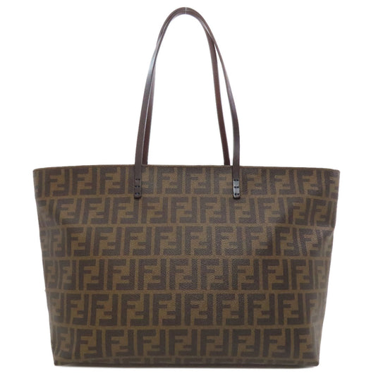 FENDI Tote Bag PVC Brown Zucca Pattern