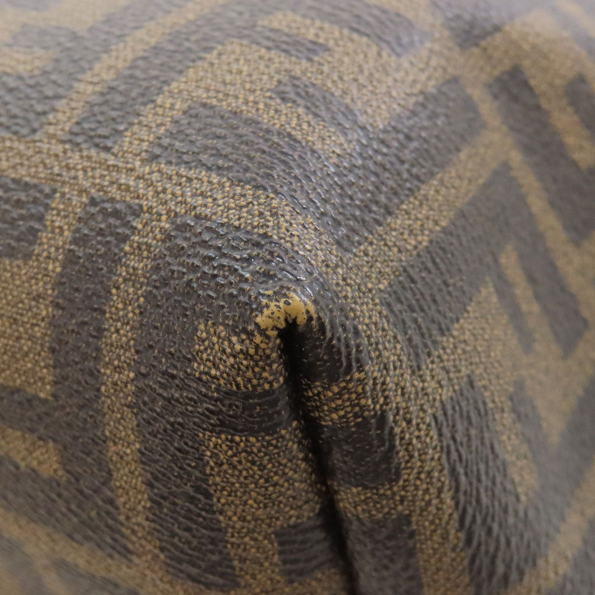 FENDI Tote Bag PVC Brown Zucca Pattern