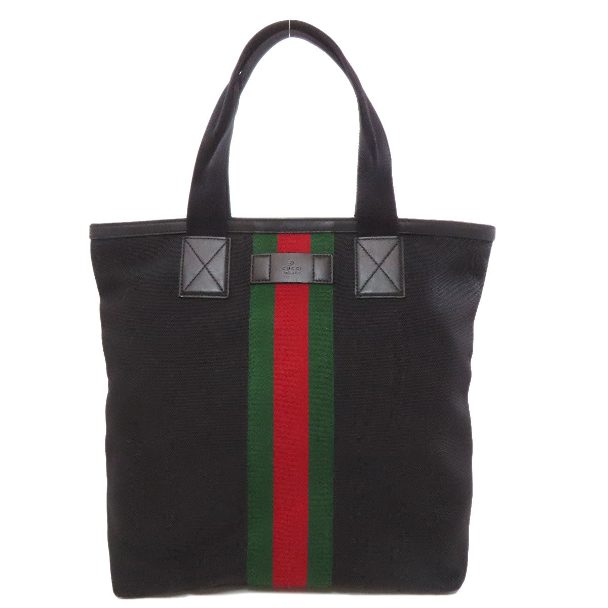 GUCCI Tote Bag 631245 canvas black Outlet sherry line Women Used Authentic
