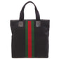 GUCCI Tote Bag 631245 canvas black Outlet sherry line Women Used Authentic
