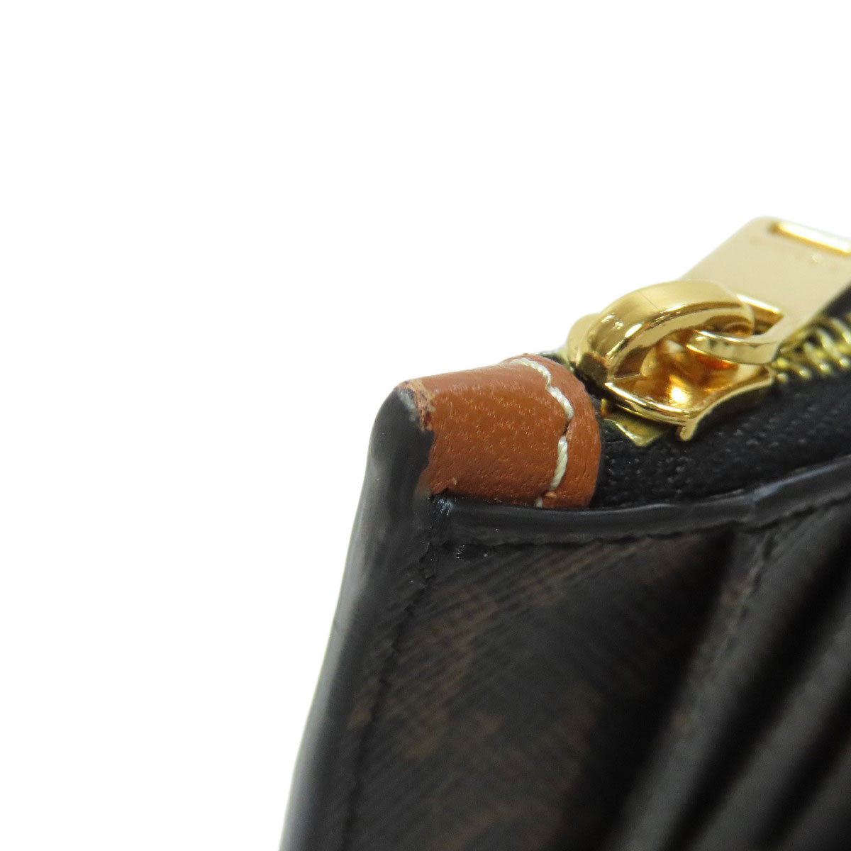 CELINE Coin case PVC black Triomphe mens Used Authentic