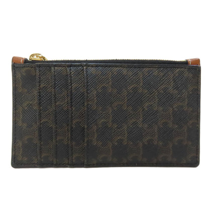 CELINE Coin case PVC black Triomphe mens Used Authentic