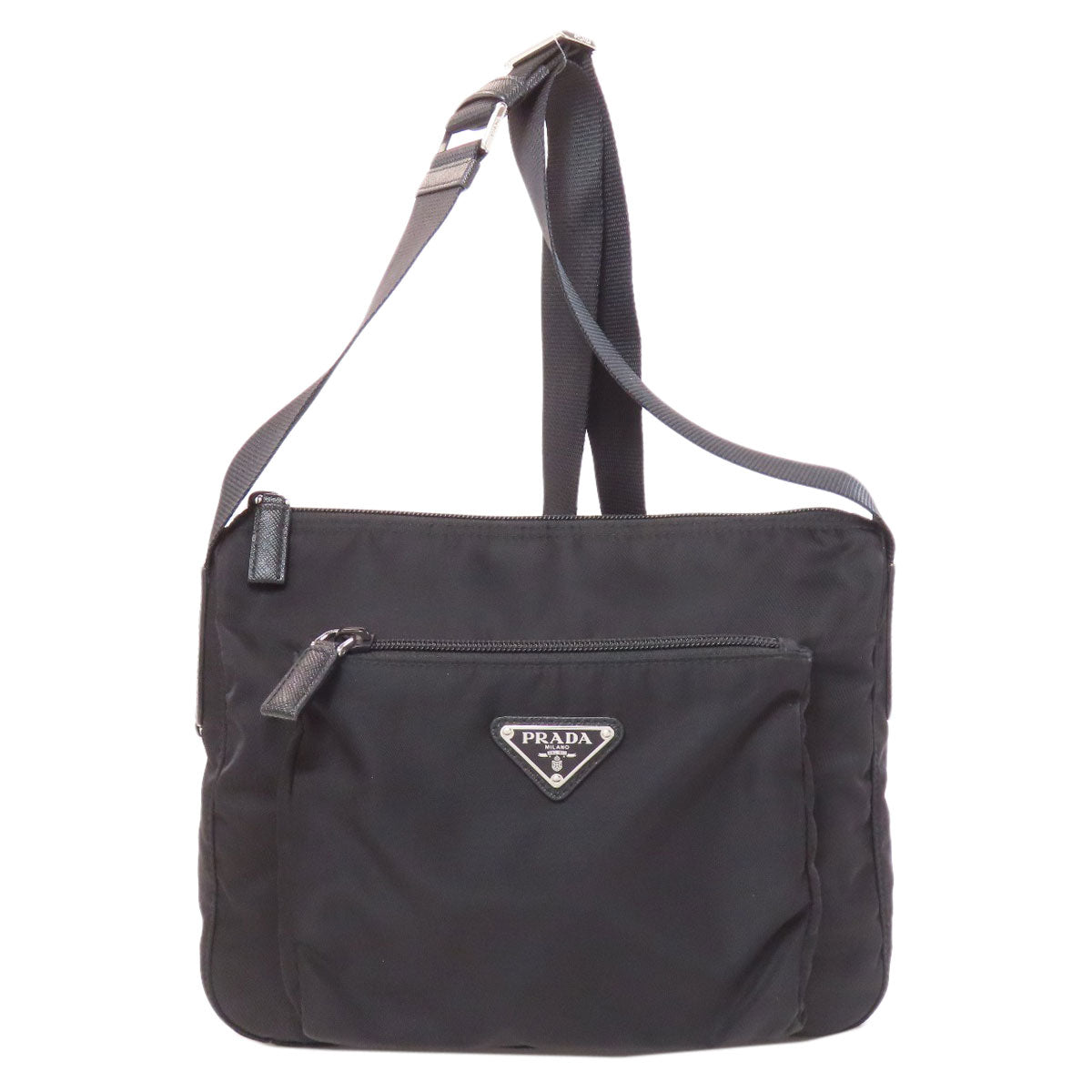 PRADA Shoulder Bag Nylon black logoMetal