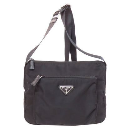 PRADA Shoulder Bag Nylon black logoMetal