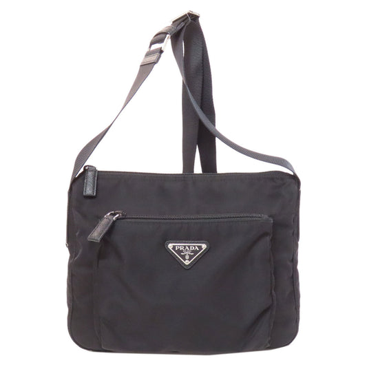 PRADA Shoulder Bag Nylon black logoMetal