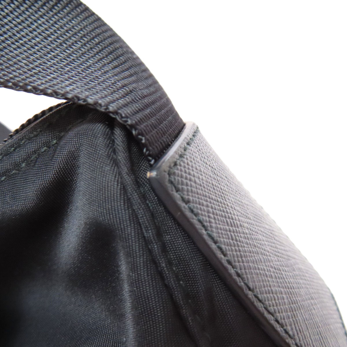 PRADA Shoulder Bag Nylon black logoMetal