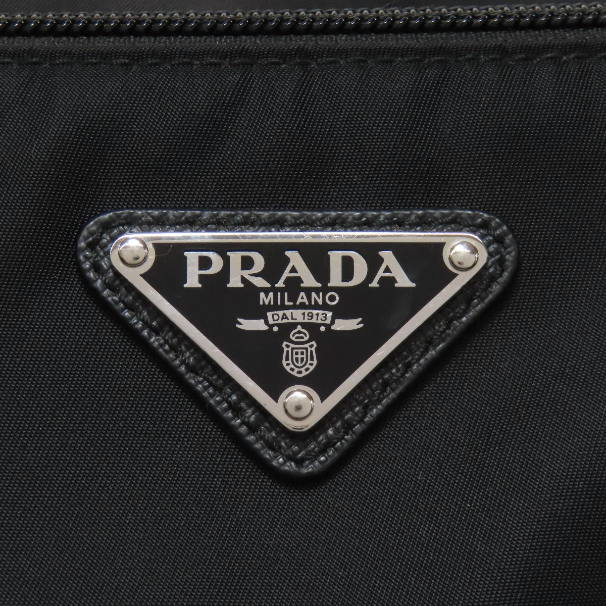 PRADA Shoulder Bag Nylon black logoMetal