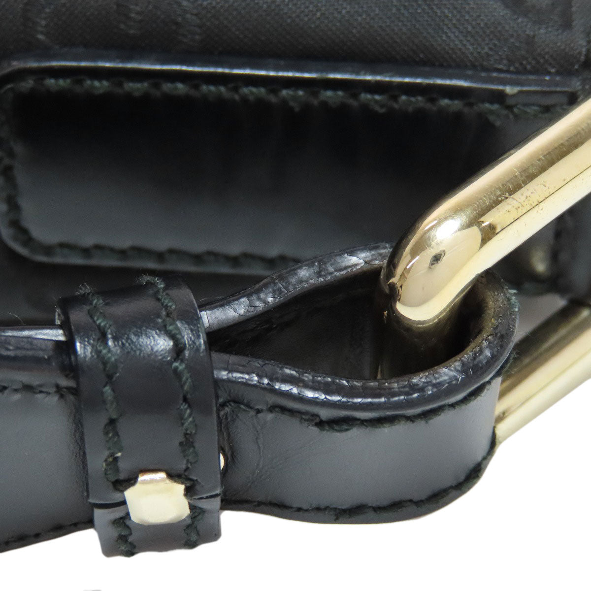 GUCCI Shoulder Bag 190628 Nylon black Outlet GG Women Used Authentic