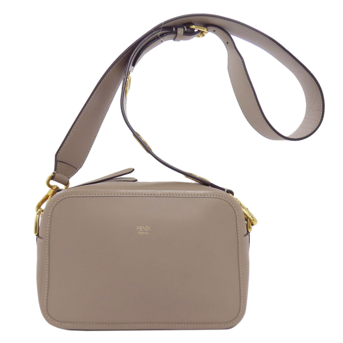 FENDI Shoulder Bag Calfskin gray Cam Women Used Authentic