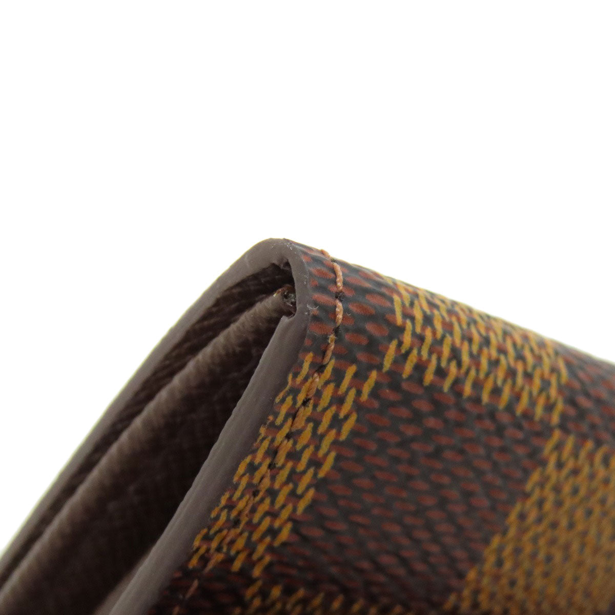 LOUIS VUITTON Coin case M61930 Damier canvas Brown Portonet Plat Women(Unisex) Used Authentic