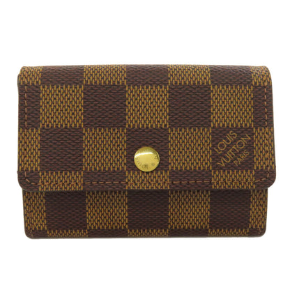 LOUIS VUITTON Coin case M61930 Damier canvas Brown Portonet Plat Women(Unisex) Used Authentic