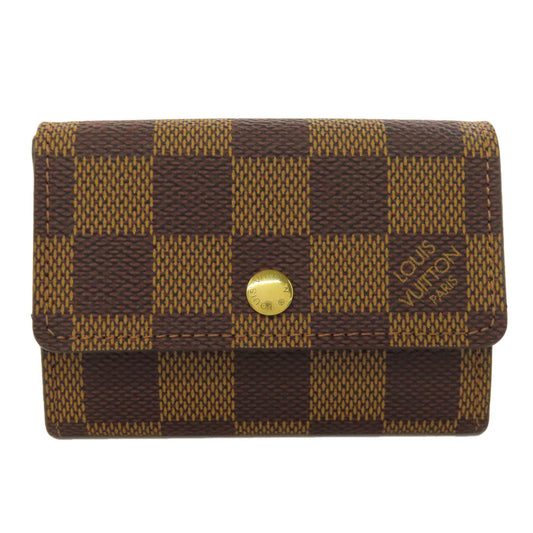 LOUIS VUITTON Coin case M61930 Damier canvas Brown Portonet Plat Women(Unisex) Used Authentic