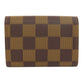 LOUIS VUITTON Coin case M61930 Damier canvas Brown Portonet Plat Women(Unisex) Used Authentic
