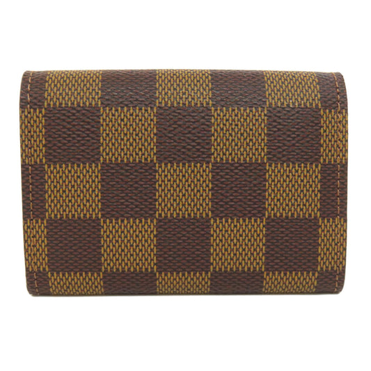 LOUIS VUITTON Coin case M61930 Damier canvas Brown Portonet Plat Women(Unisex) Used Authentic