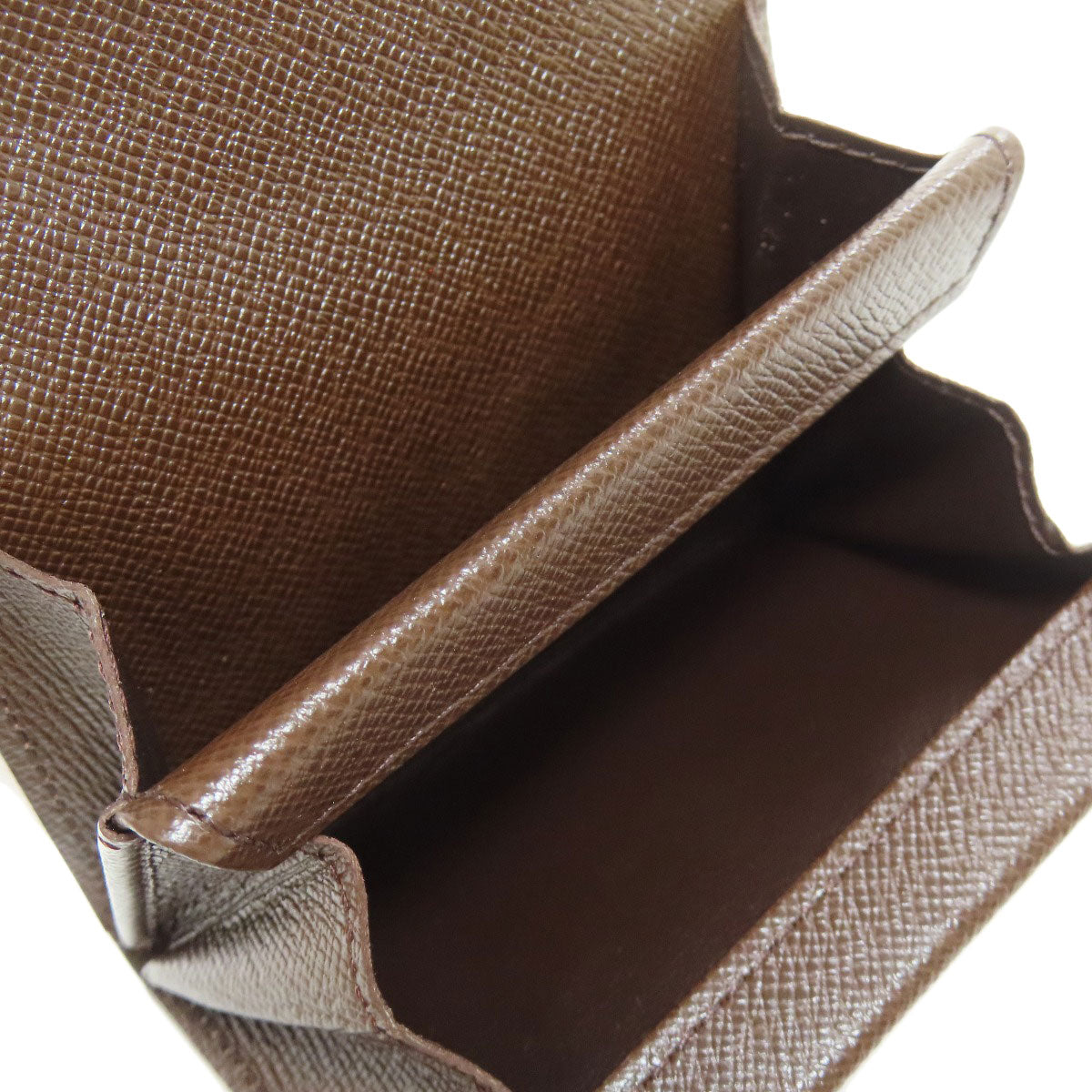 LOUIS VUITTON Coin case M61930 Damier canvas Brown Portonet Plat Women(Unisex) Used Authentic