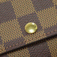 LOUIS VUITTON Coin case M61930 Damier canvas Brown Portonet Plat Women(Unisex) Used Authentic