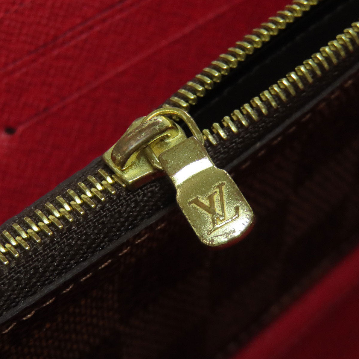 LOUIS VUITTON Long Wallet Purse N60534 Damier canvas Brown Portefeuille Clemence