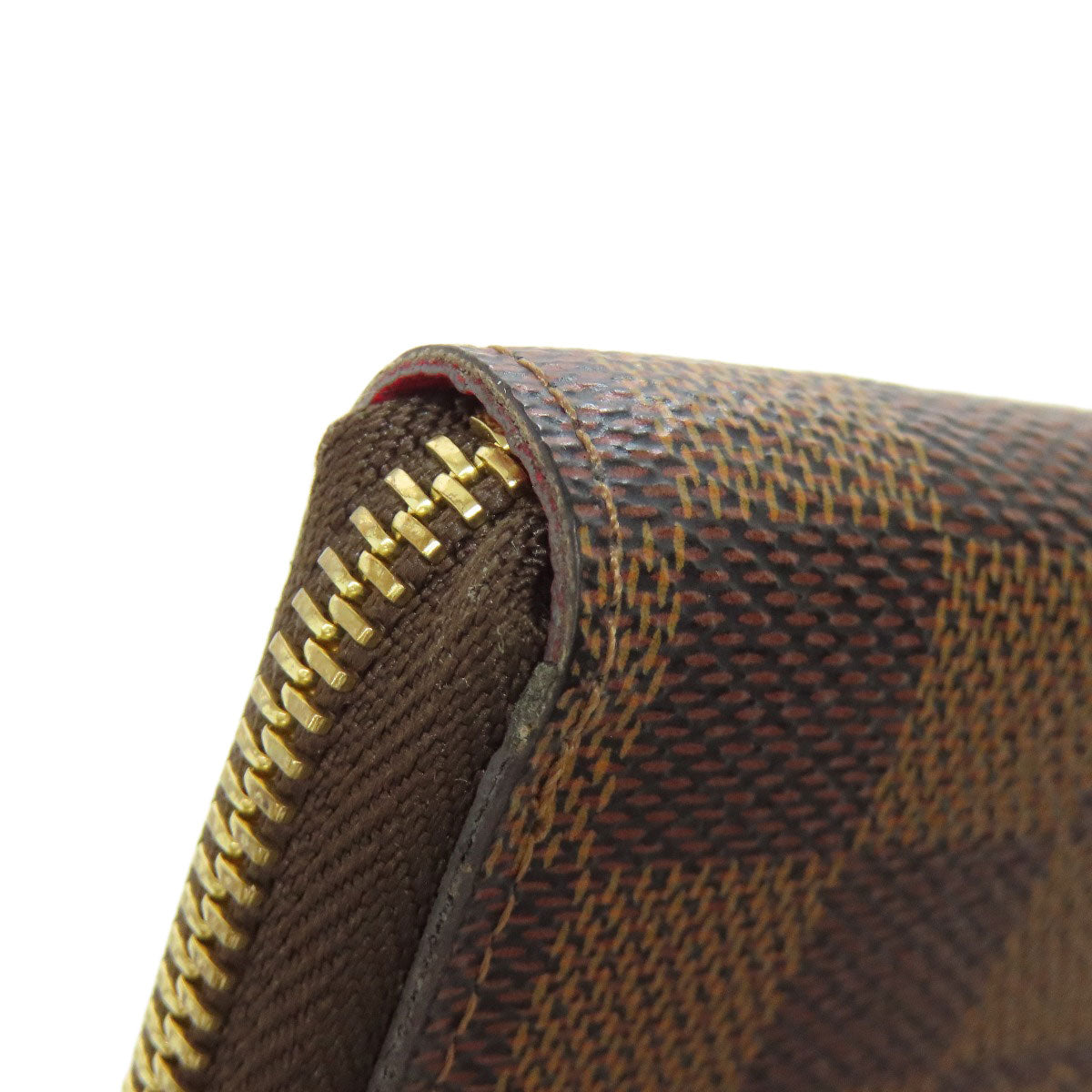 LOUIS VUITTON Long Wallet Purse N60534 Damier canvas Brown Portefeuille Clemence