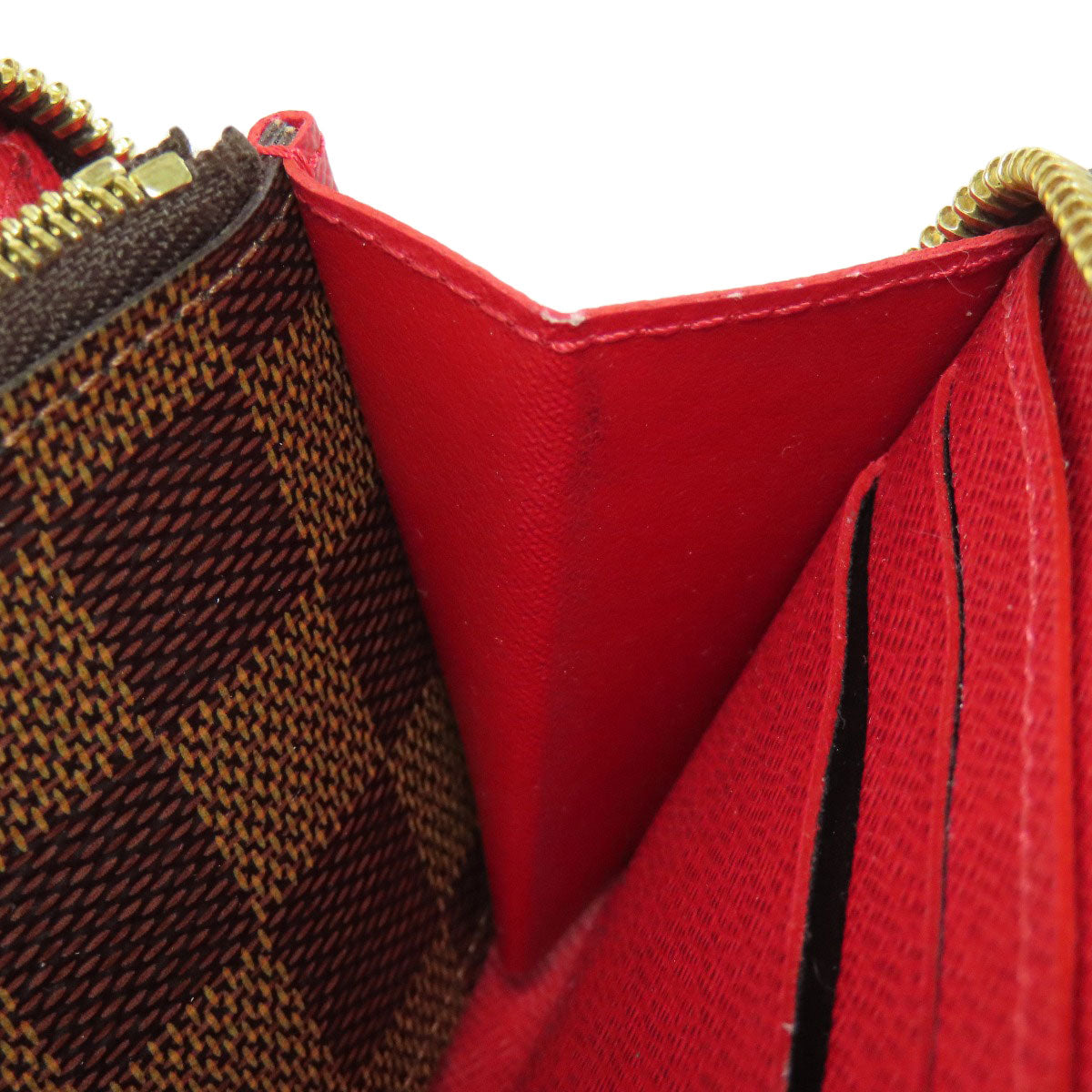 LOUIS VUITTON Long Wallet Purse N60534 Damier canvas Brown Portefeuille Clemence