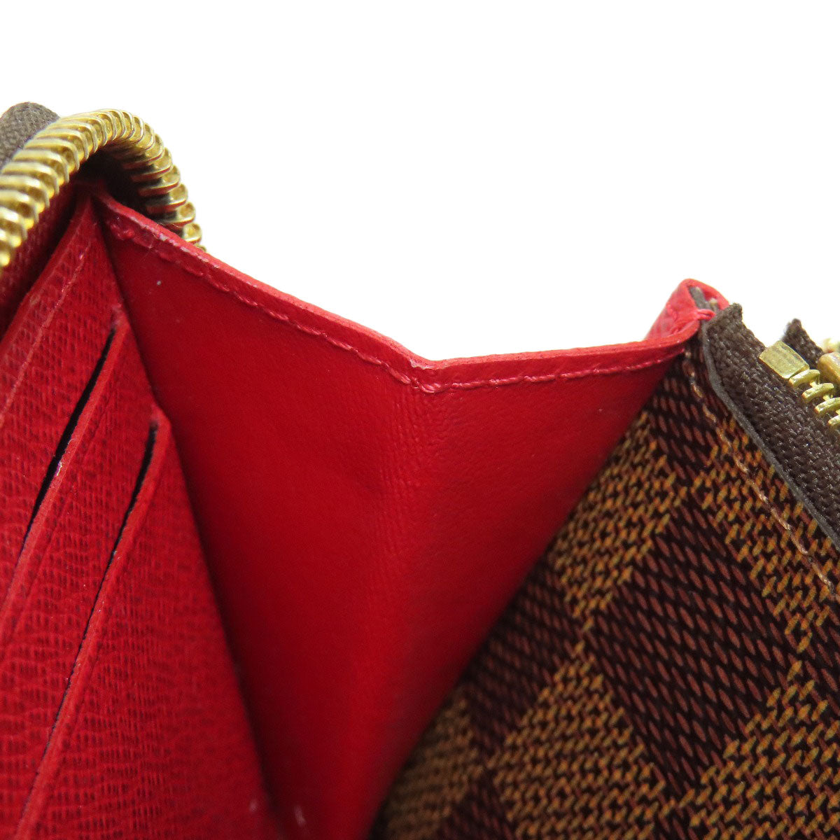 LOUIS VUITTON Long Wallet Purse N60534 Damier canvas Brown Portefeuille Clemence