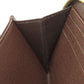 LOUIS VUITTON Long Wallet Purse N41661 Damier canvas Brown Zippy wallet Women Used Authentic