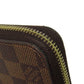 LOUIS VUITTON Long Wallet Purse N41661 Damier canvas Brown Zippy wallet Women Used Authentic