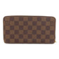LOUIS VUITTON Long Wallet Purse N41661 Damier canvas Brown Zippy wallet Women Used Authentic