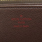 LOUIS VUITTON Long Wallet Purse N41661 Damier canvas Brown Zippy wallet Women Used Authentic