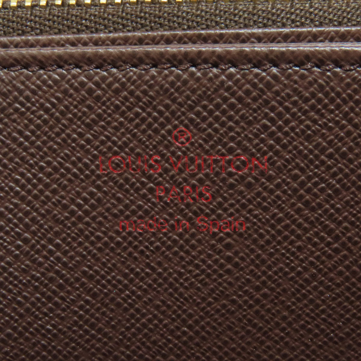 LOUIS VUITTON Long Wallet Purse N41661 Damier canvas Brown Zippy wallet Women Used Authentic