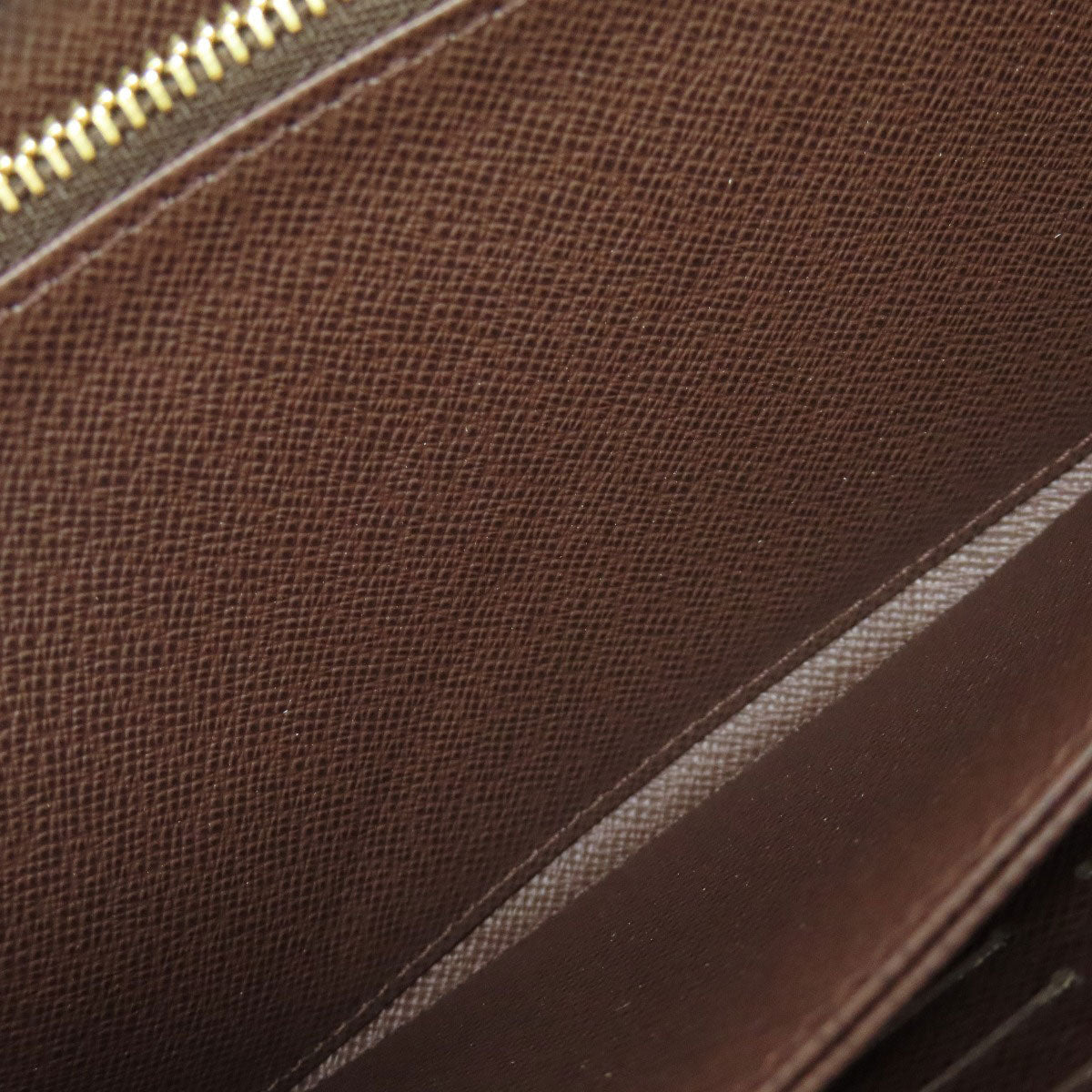 LOUIS VUITTON Long Wallet Purse N41661 Damier canvas Brown Zippy wallet Women Used Authentic
