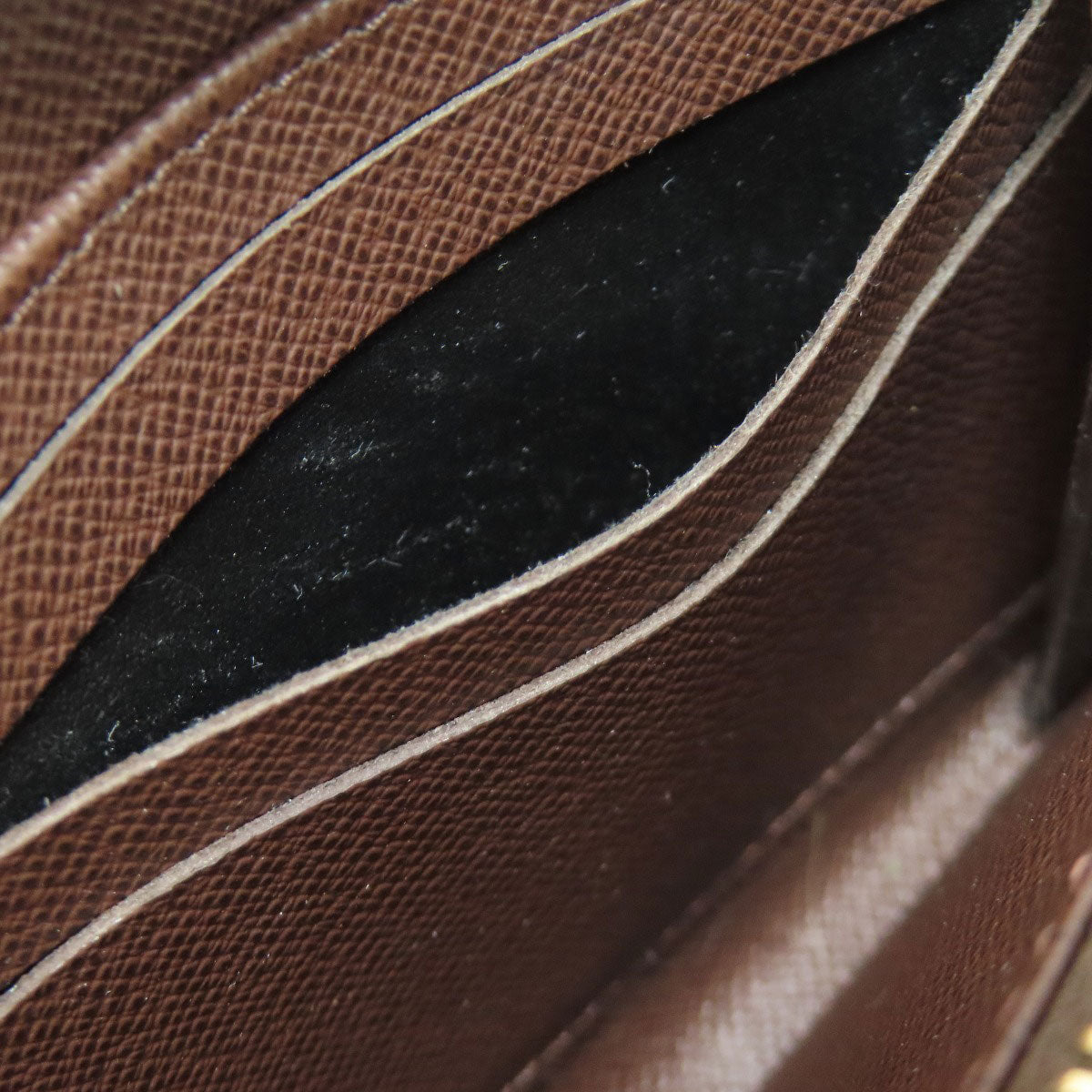 LOUIS VUITTON Long Wallet Purse N41661 Damier canvas Brown Zippy wallet Women Used Authentic