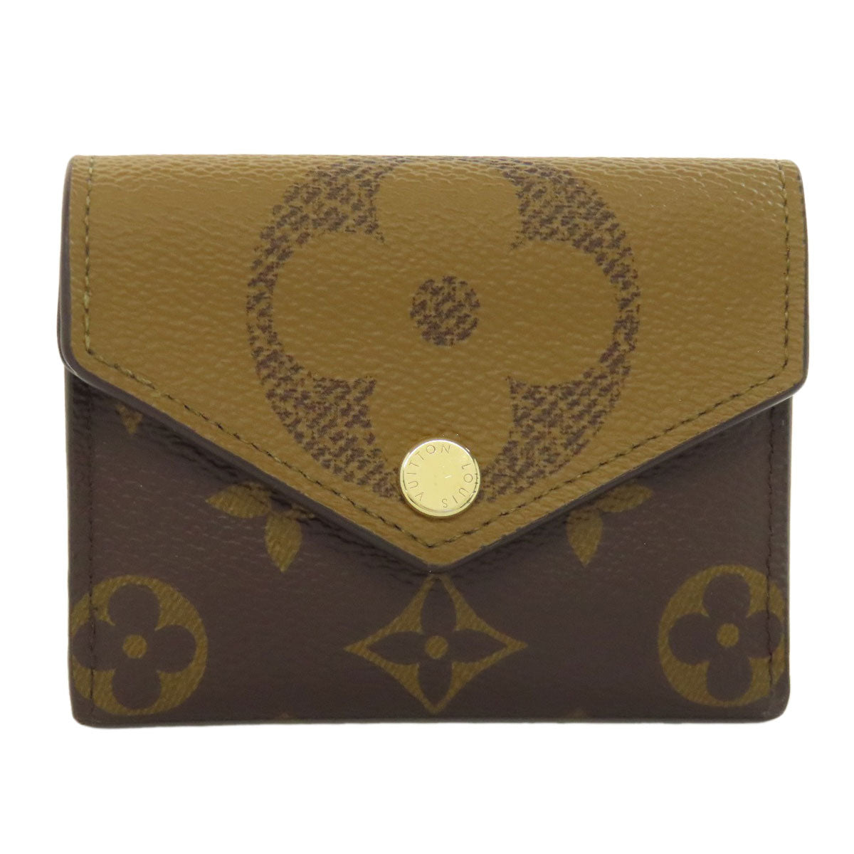 LOUIS VUITTON Bifold Wallet M80725 Monogram reverse Brown Zoe Women Used Authentic