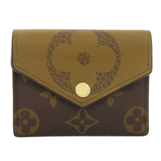 LOUIS VUITTON Bifold Wallet M80725 Monogram reverse Brown Zoe Women Used Authentic