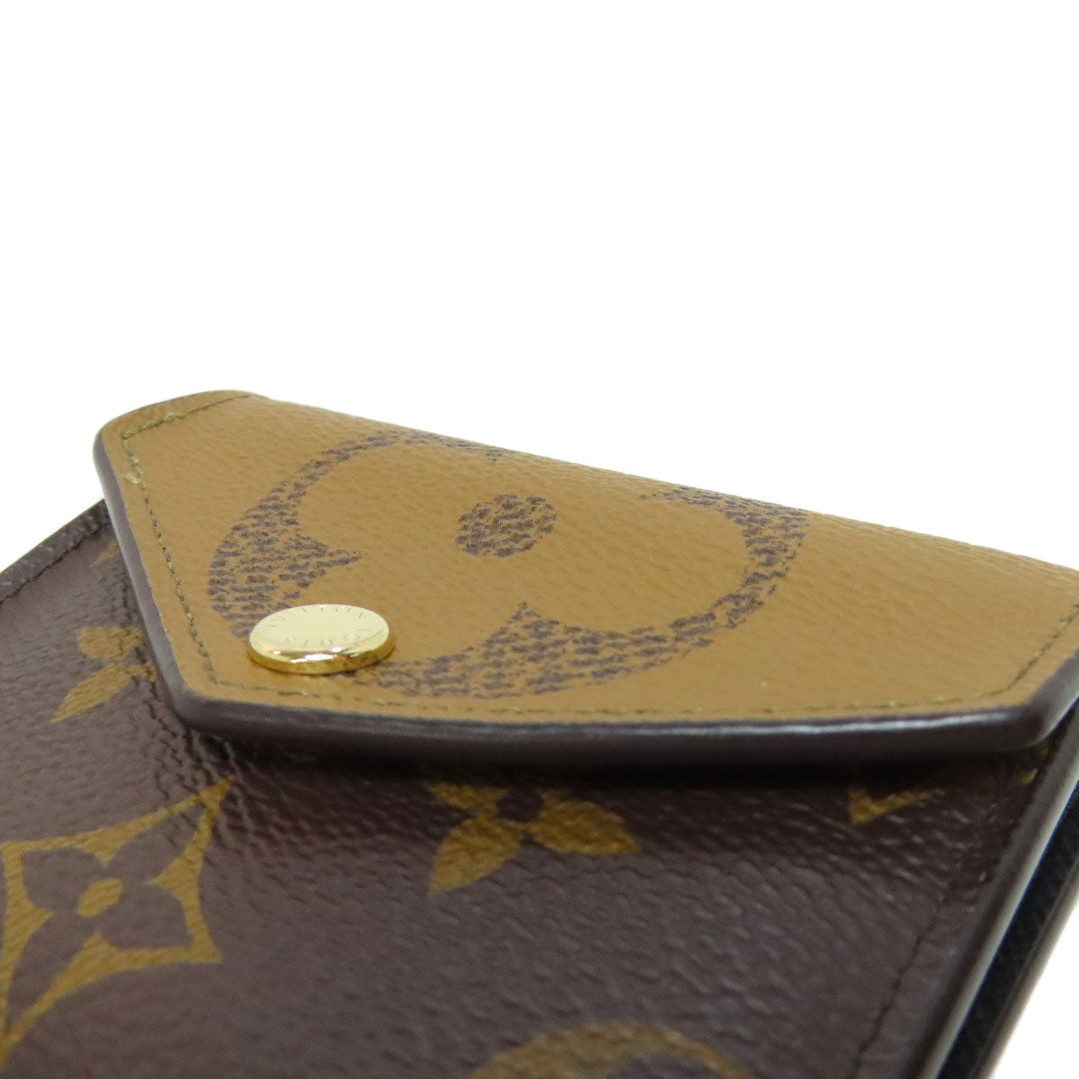 LOUIS VUITTON Bifold Wallet M80725 Monogram reverse Brown Zoe Women Used Authentic