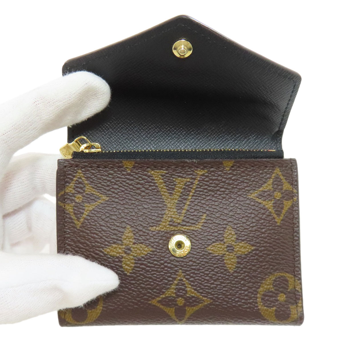LOUIS VUITTON Bifold Wallet M80725 Monogram reverse Brown Zoe Women Used Authentic