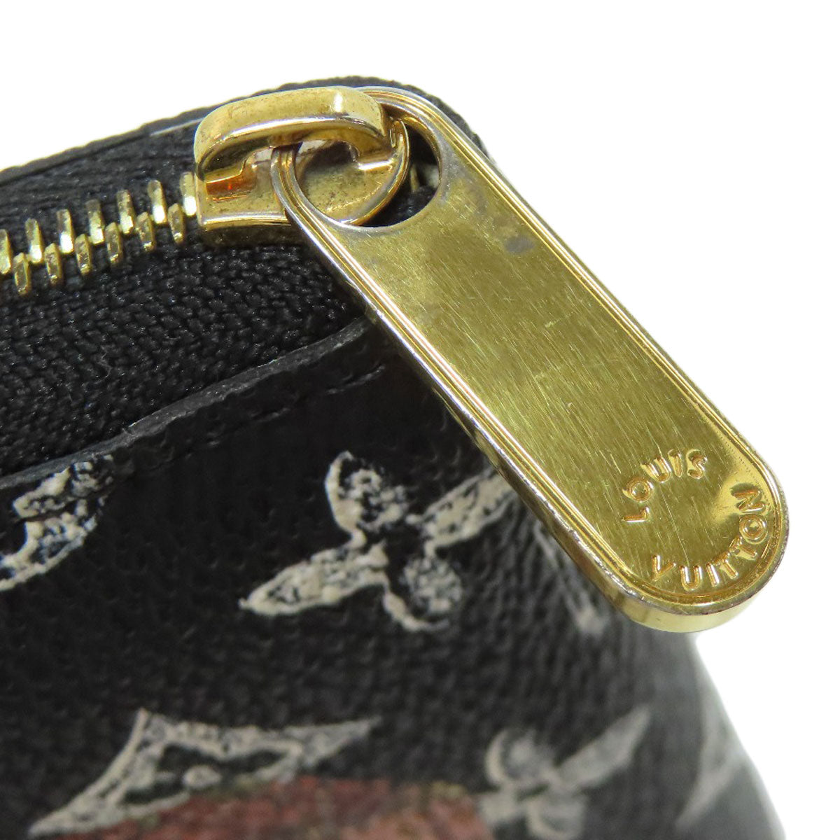 LOUIS VUITTON Coin case M63884 Monogram canvas black Zippy Coin Purse Catgram Women Used Authentic