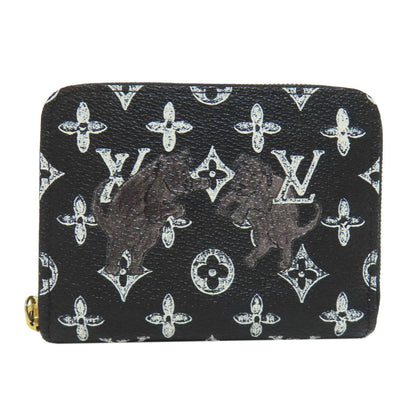 LOUIS VUITTON Coin case M63884 Monogram canvas black Zippy Coin Purse Catgram Women Used Authentic