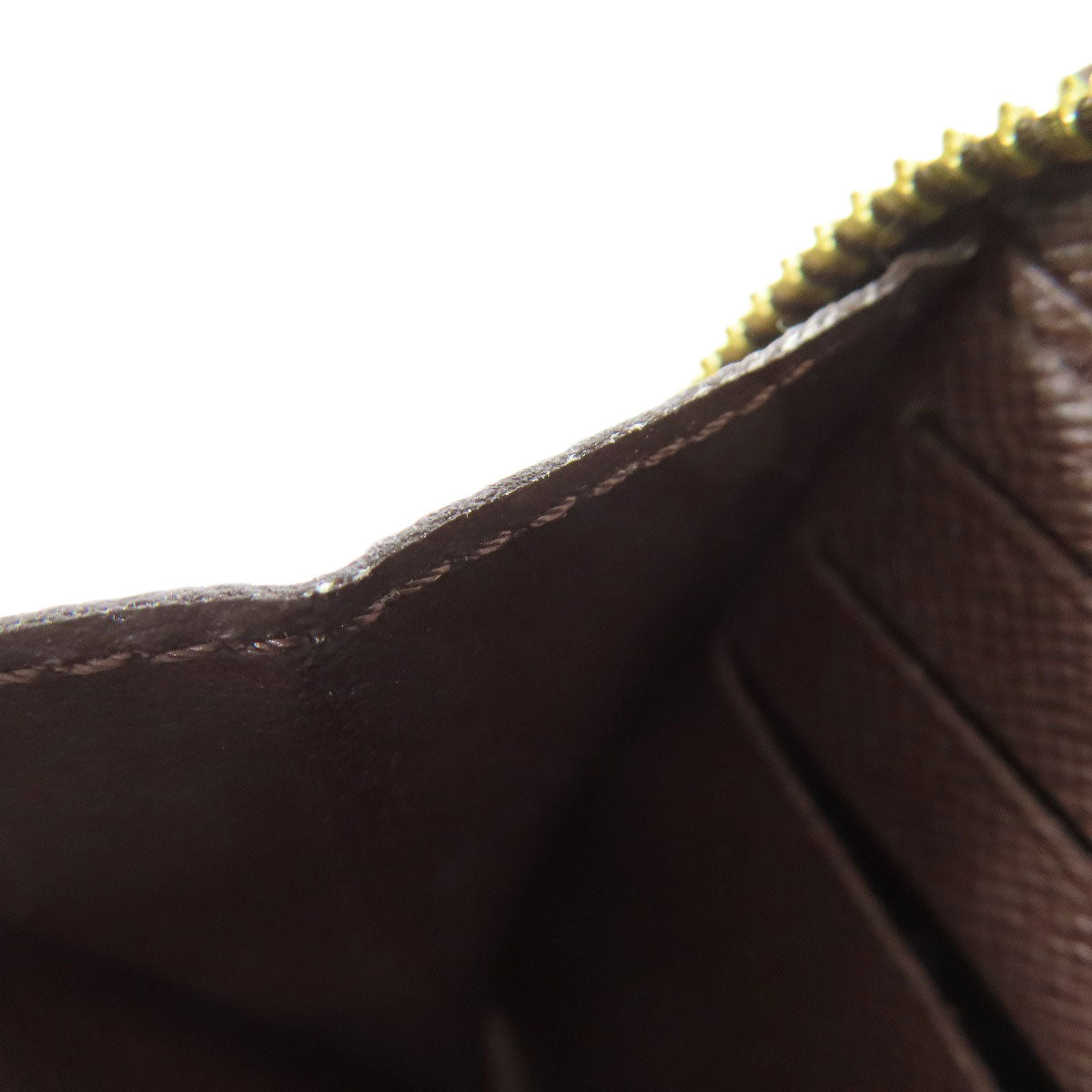 LOUIS VUITTON Long Wallet Purse N41661 Damier canvas Brown Zippy wallet Women Used Authentic