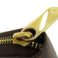 LOUIS VUITTON Long Wallet Purse N41661 Damier canvas Brown Zippy wallet Women Used Authentic