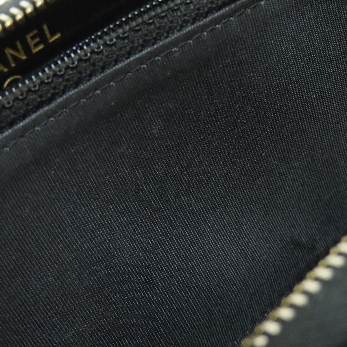 CHANEL Long Wallet Purse canvas Navy Deauville small zip wallet Women Used Authentic