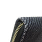 CHANEL Long Wallet Purse canvas Navy Deauville small zip wallet Women Used Authentic
